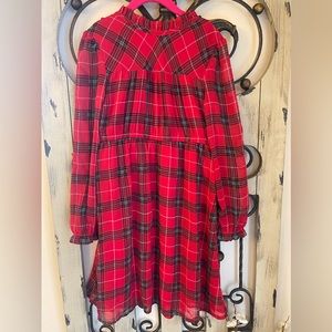 Girl’s red plaid dress